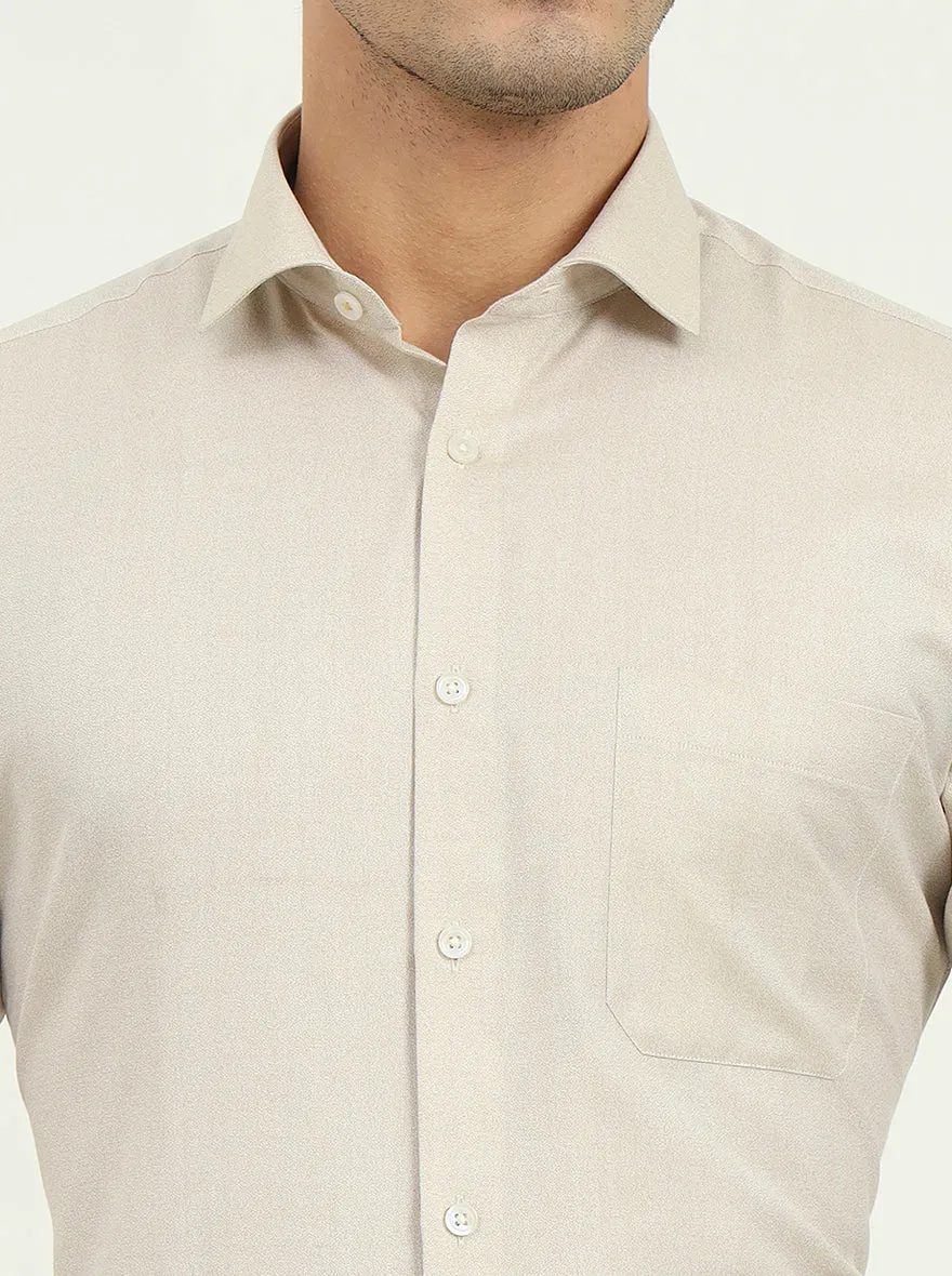 Fawn Solid Slim Fit Formal Shirt | Greenfibre