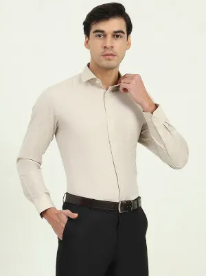 Fawn Solid Slim Fit Formal Shirt | Greenfibre