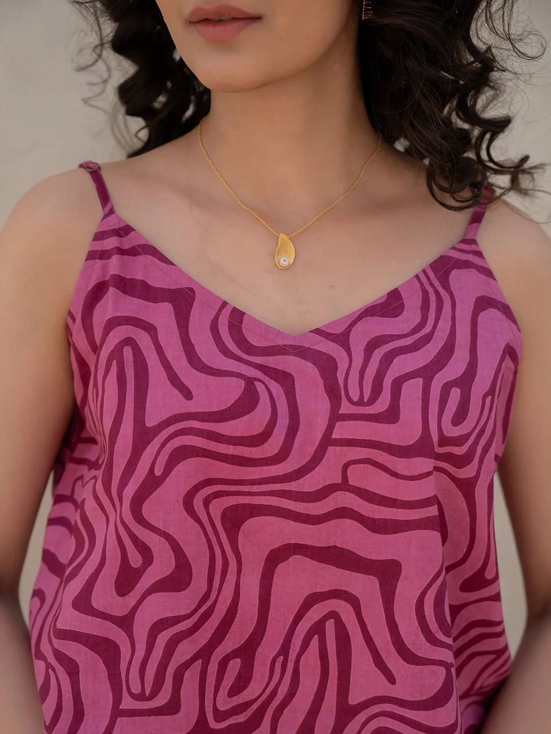 Fluid Wave Mulberry Haze Magenta Co-Ord Set