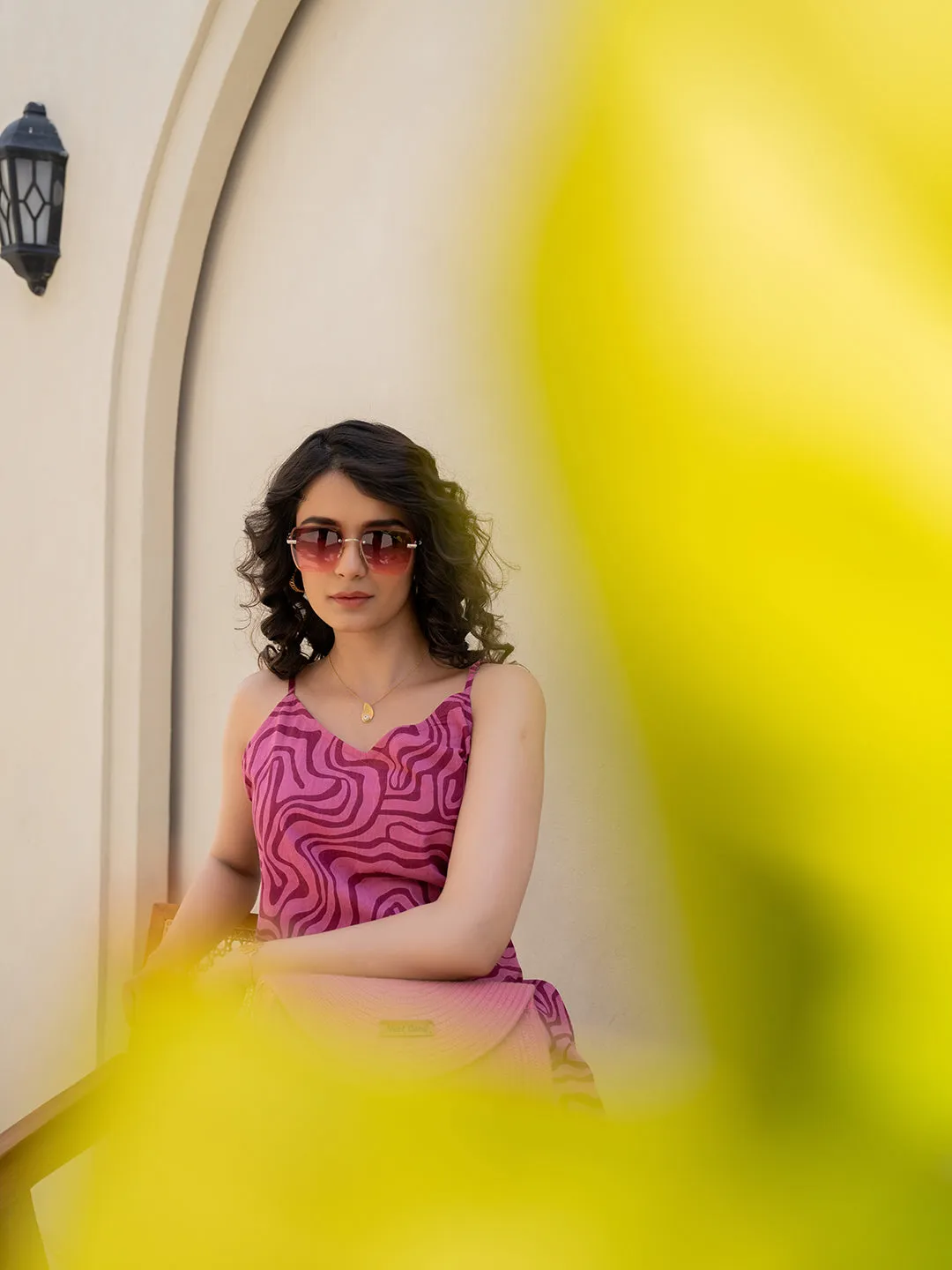Fluid Wave Mulberry Haze Magenta Co-Ord Set
