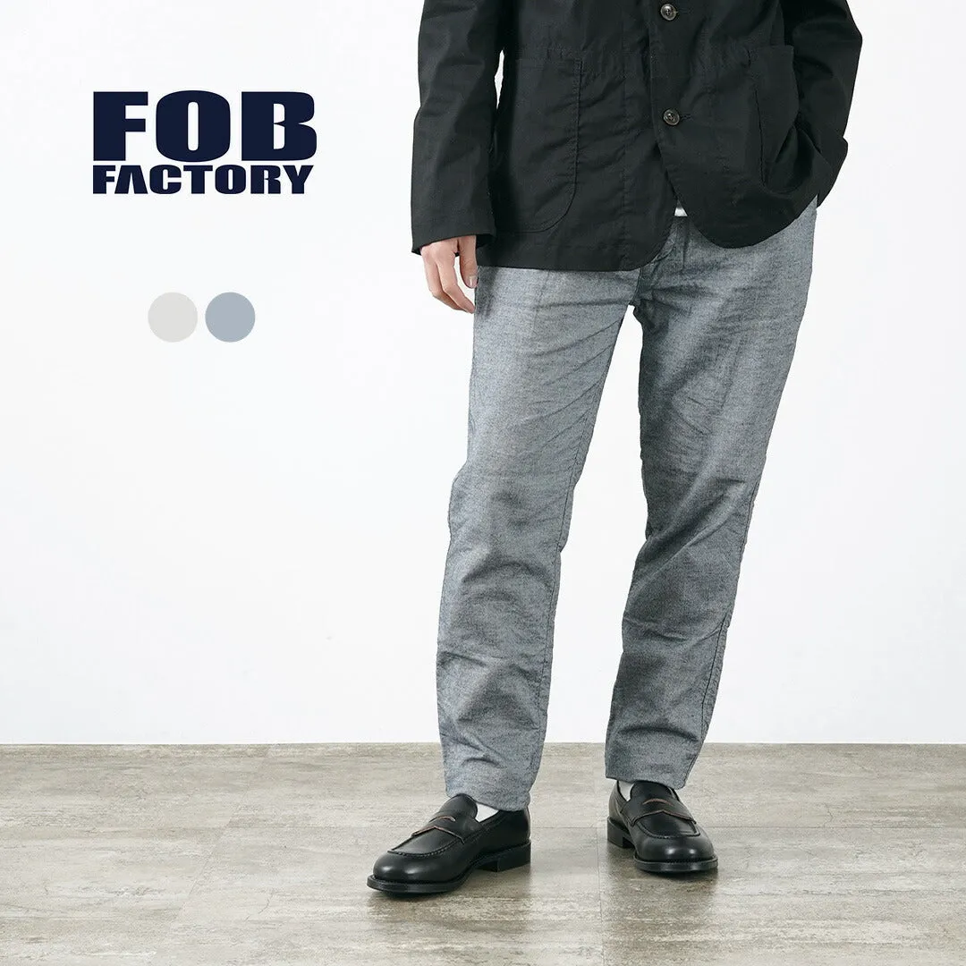 FOB FACTORY / F0513 Cotton Linen Double Weave Chambray Pants