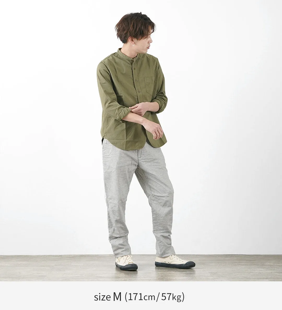 FOB FACTORY / F0513 Cotton Linen Double Weave Chambray Pants