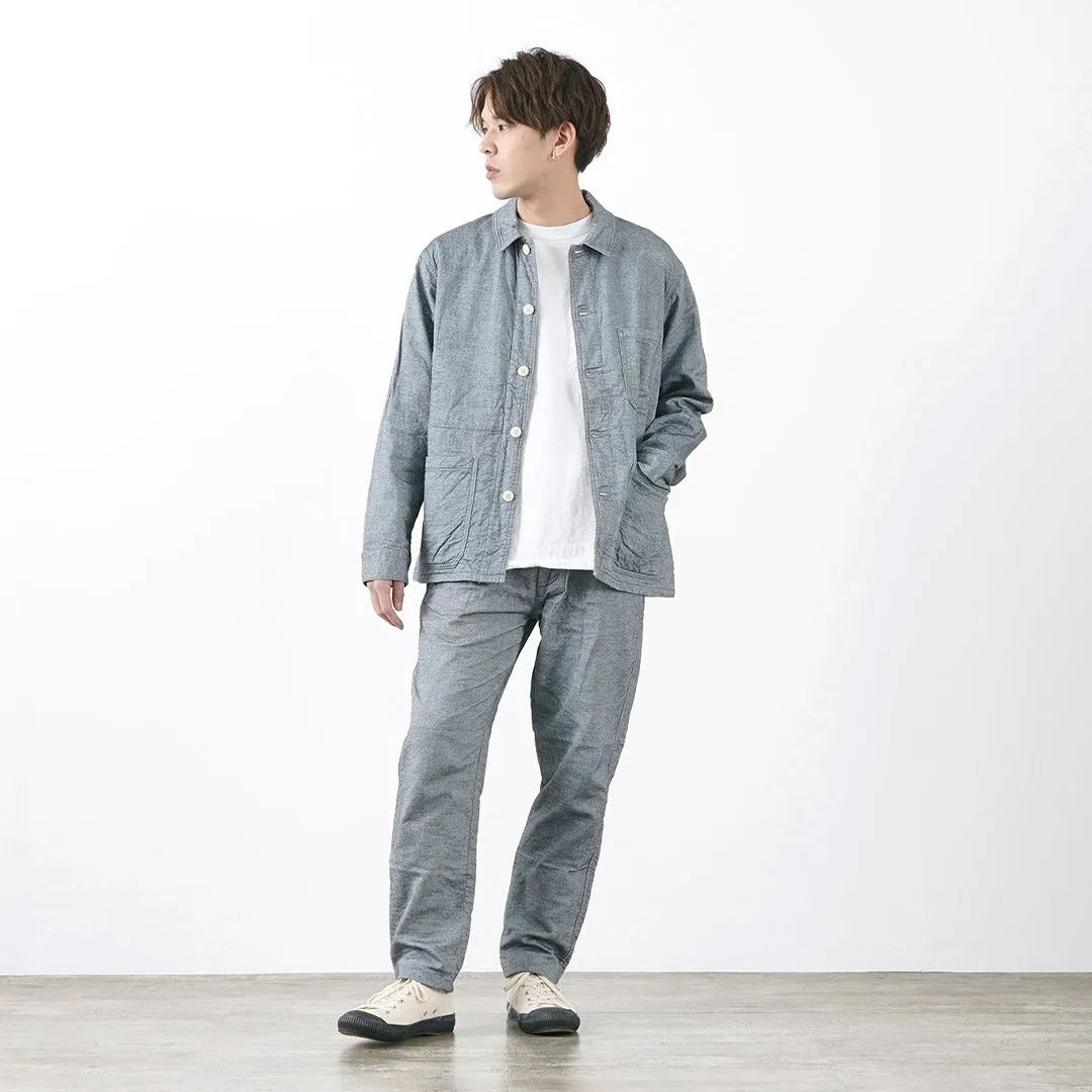 FOB FACTORY / F0513 Cotton Linen Double Weave Chambray Pants