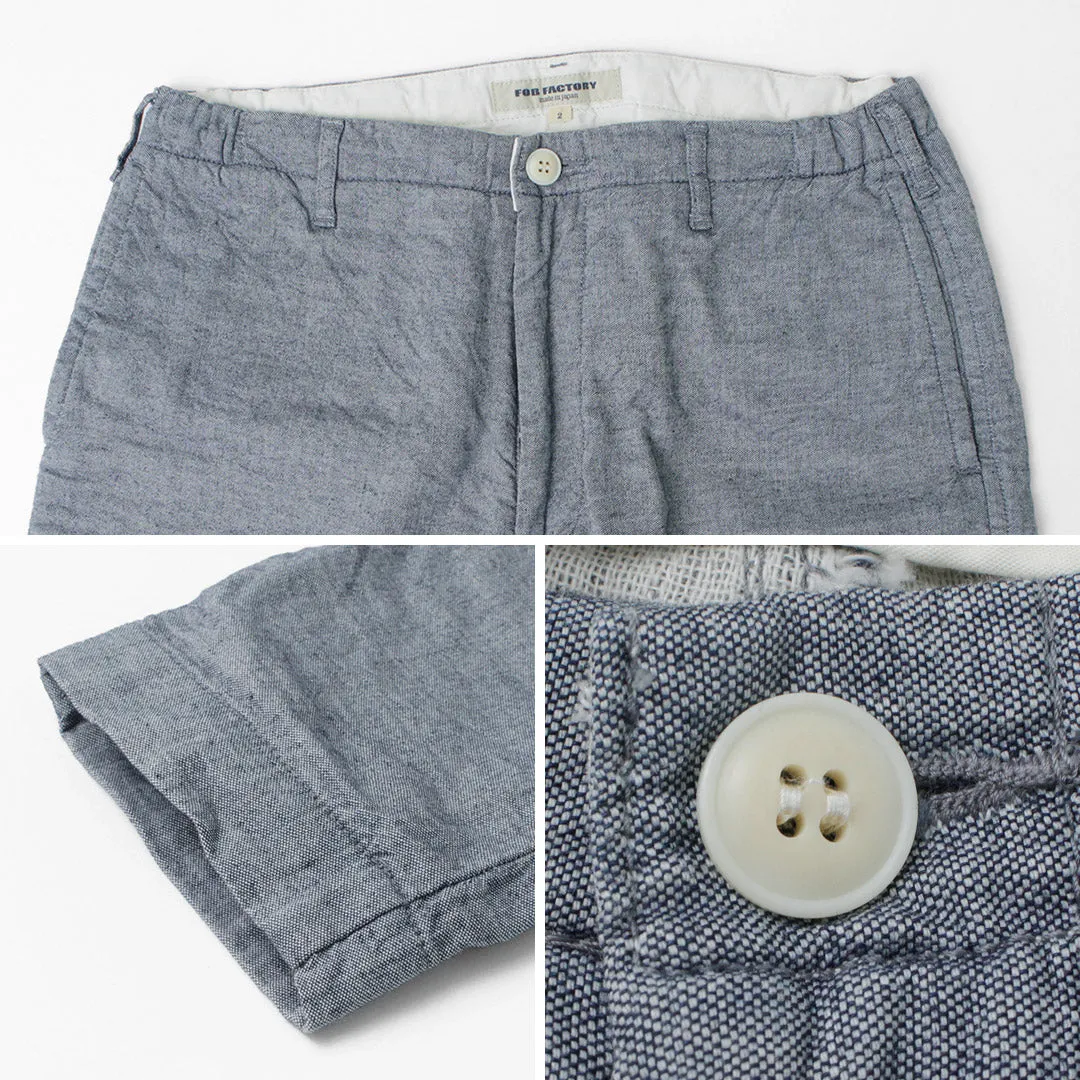 FOB FACTORY / F0513 Cotton Linen Double Weave Chambray Pants