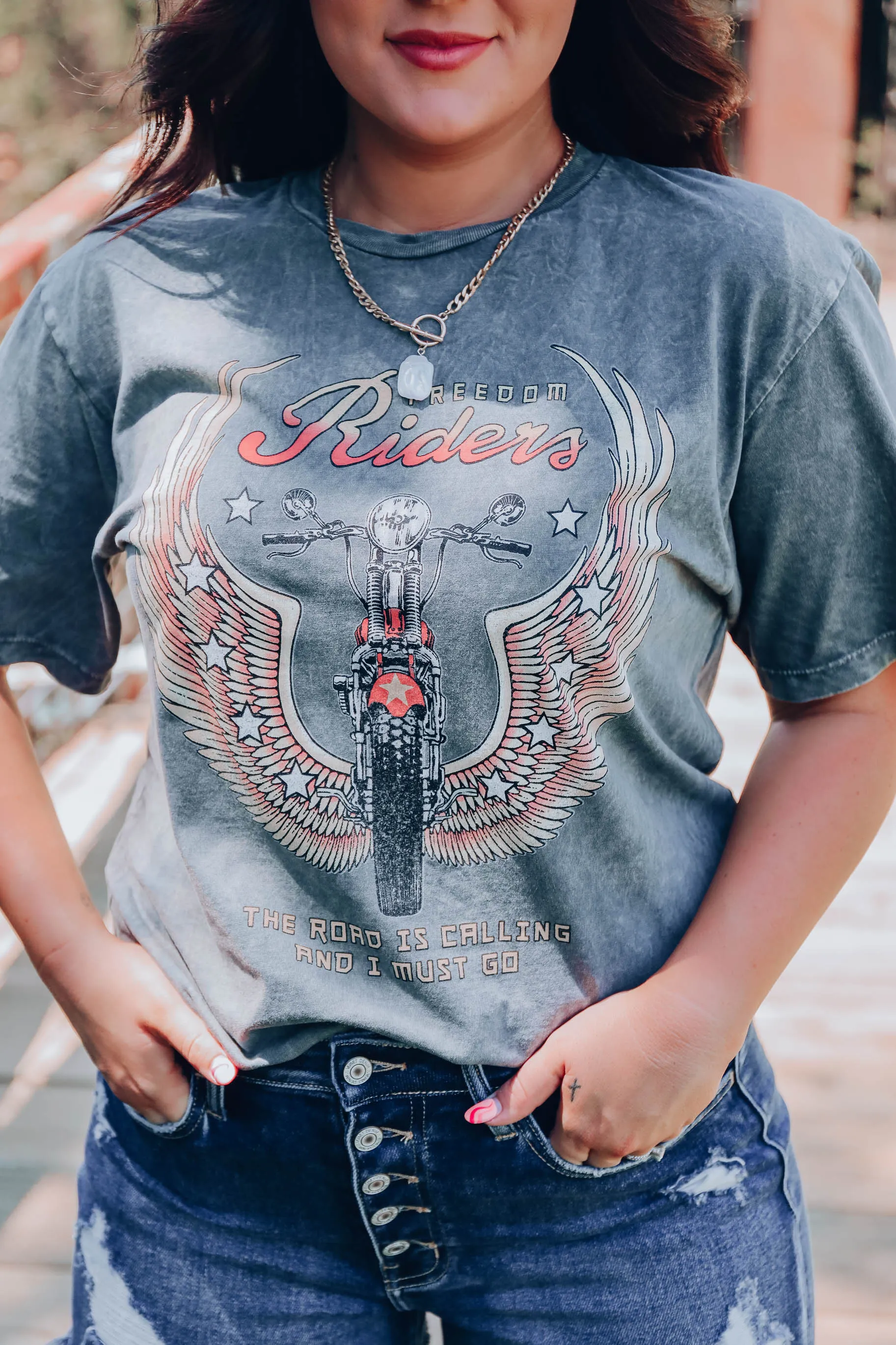 Freedom Rider Graphic Tee - Grey