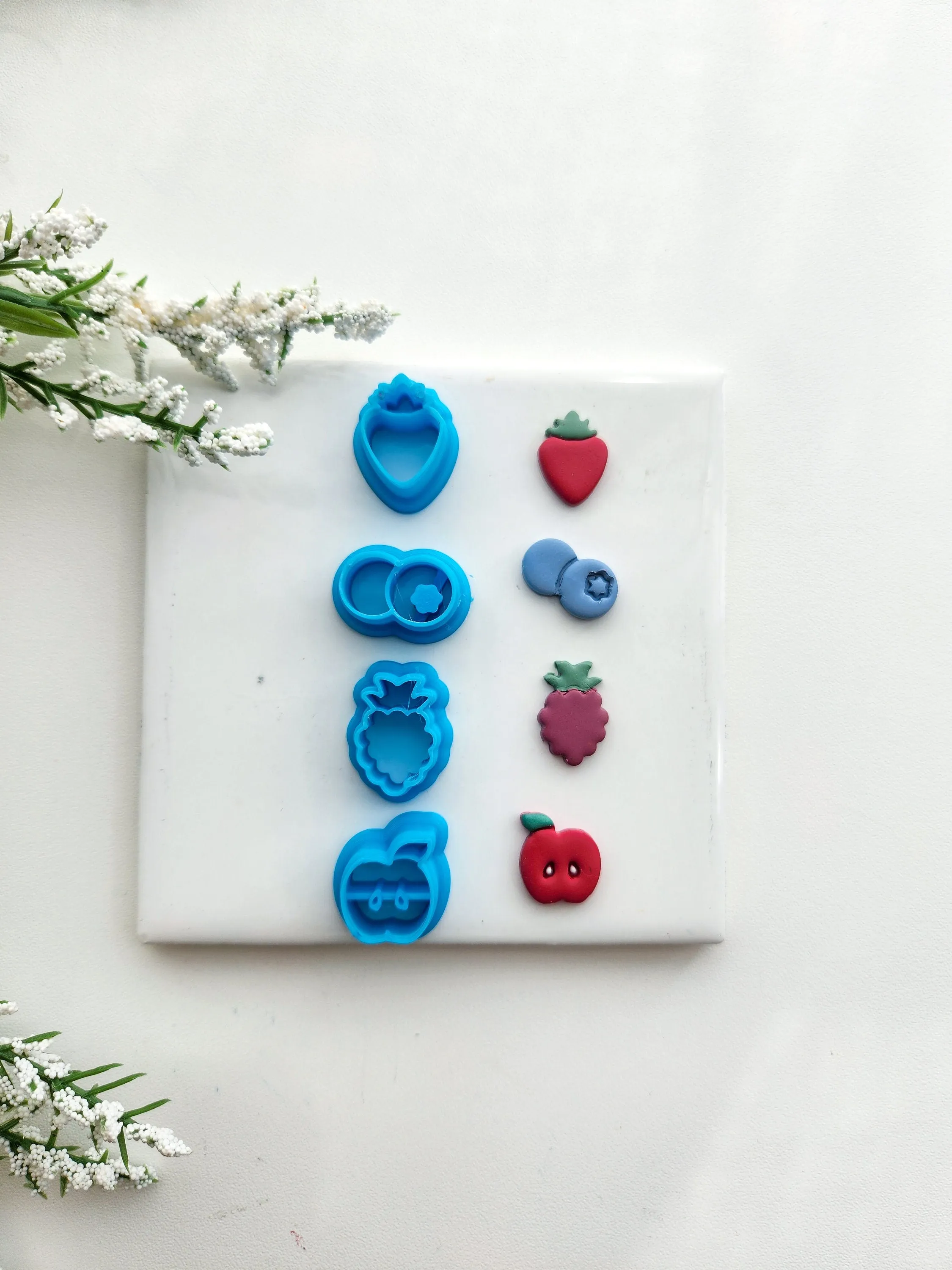 Fruit Snacks Stud Set | Fruit Polymer Clay Cutter