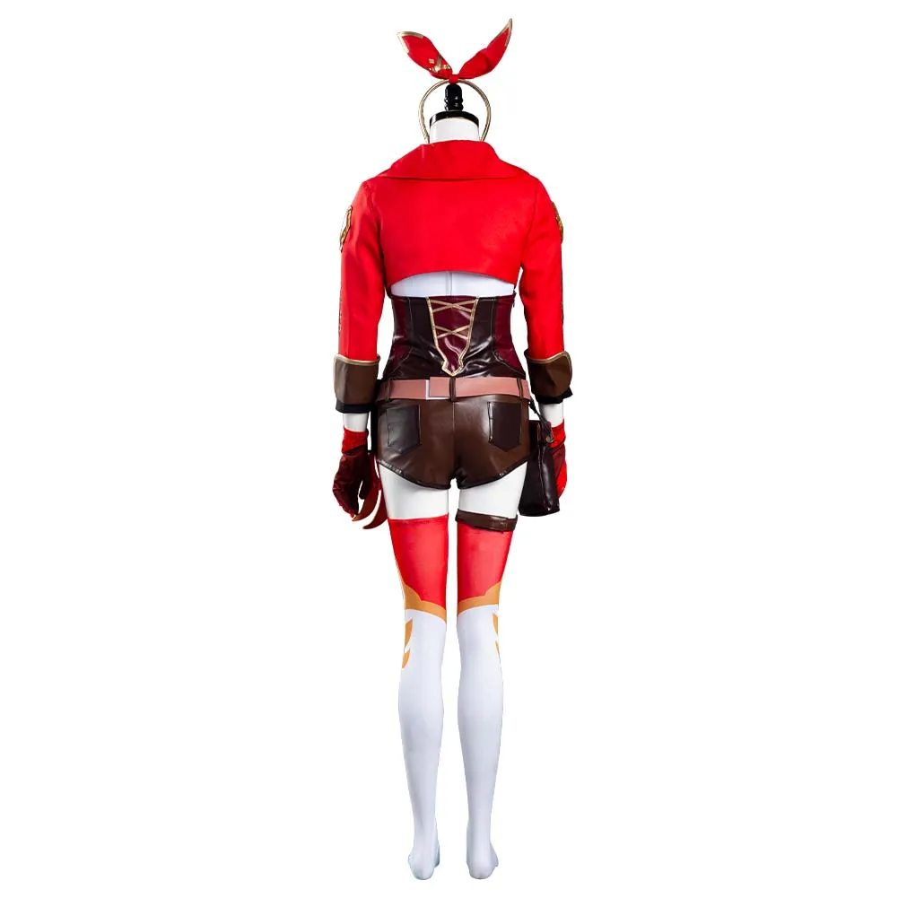 Genshin Impact Halloween Carnival Suit Amber Cosplay Costume Jumpsuit Outfit