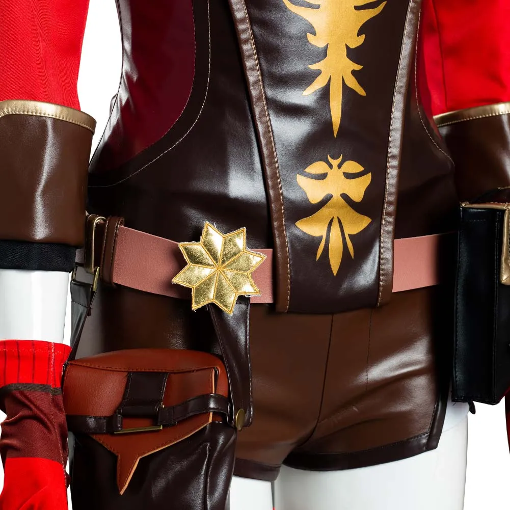 Genshin Impact Halloween Carnival Suit Amber Cosplay Costume Jumpsuit Outfit