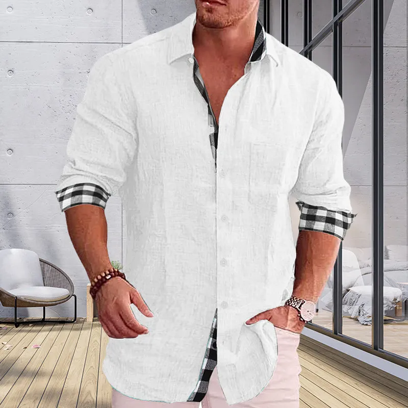 Gentleman Paneled Casual Buttons Pocket Blouse