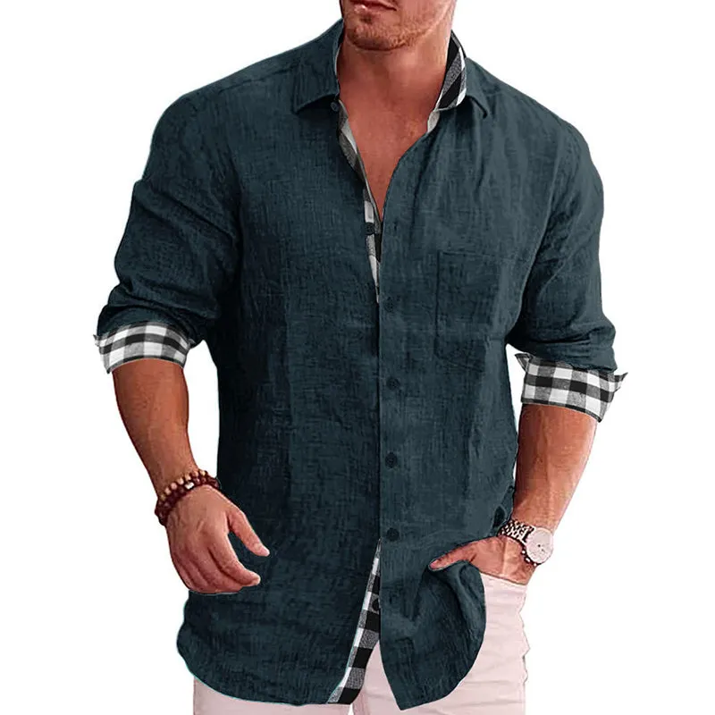 Gentleman Paneled Casual Buttons Pocket Blouse