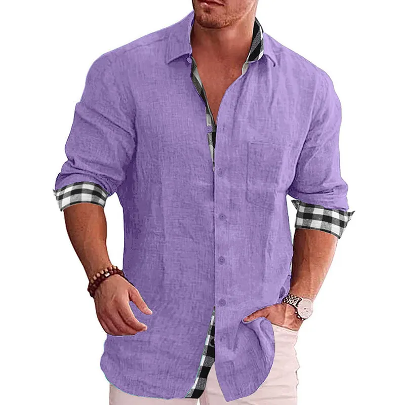 Gentleman Paneled Casual Buttons Pocket Blouse