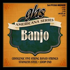 GHS Americana 5-String Banjo Cryogenic Stainless Steel, .011 - .022, PF200