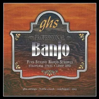 GHS Professional Banjo 5 Strings Set, Medium Light