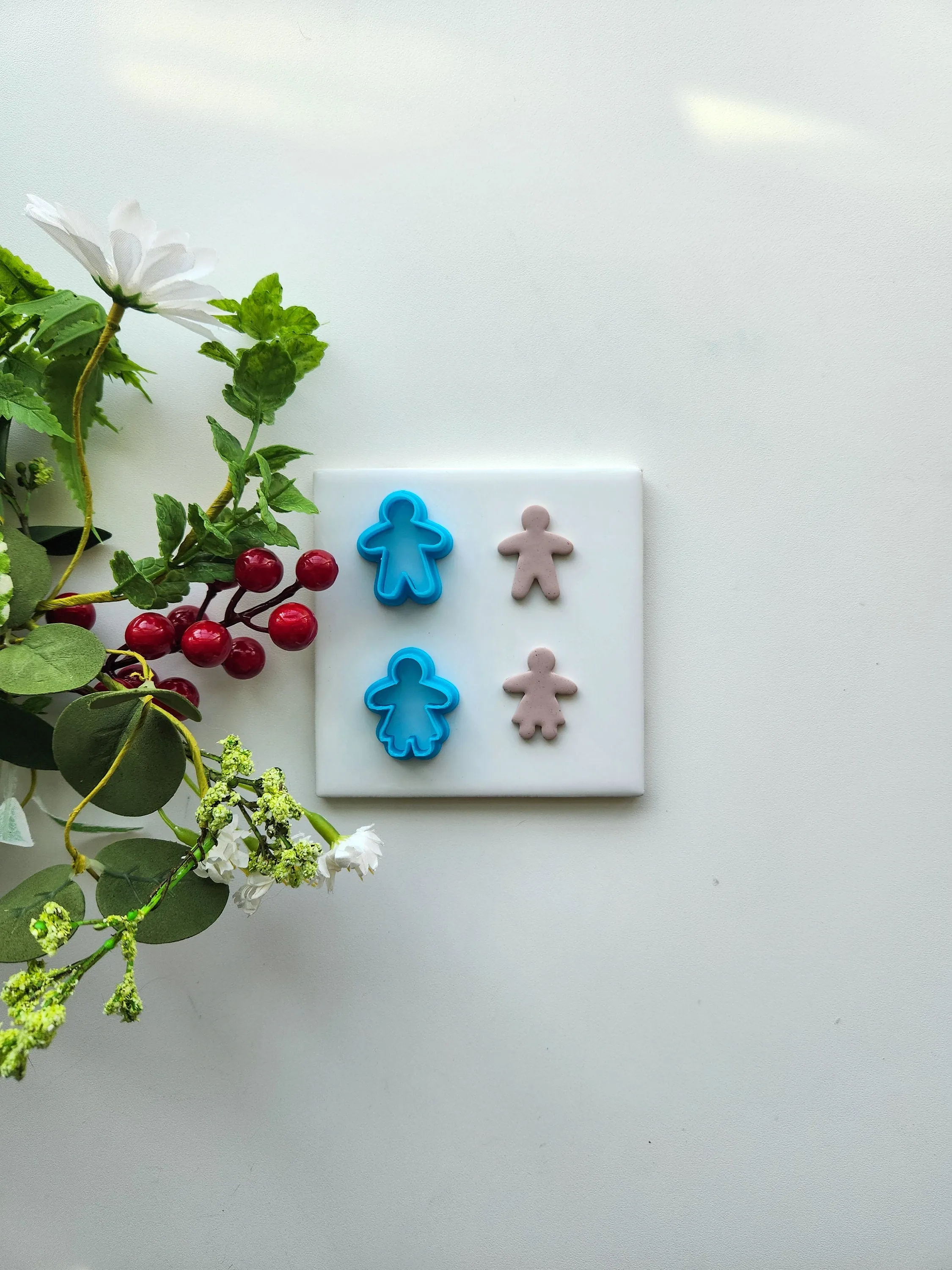 Gingerbread Couple Set | Christmas Polymer Clay Cutter