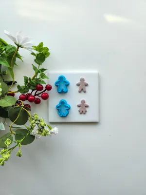 Gingerbread Couple Set | Christmas Polymer Clay Cutter
