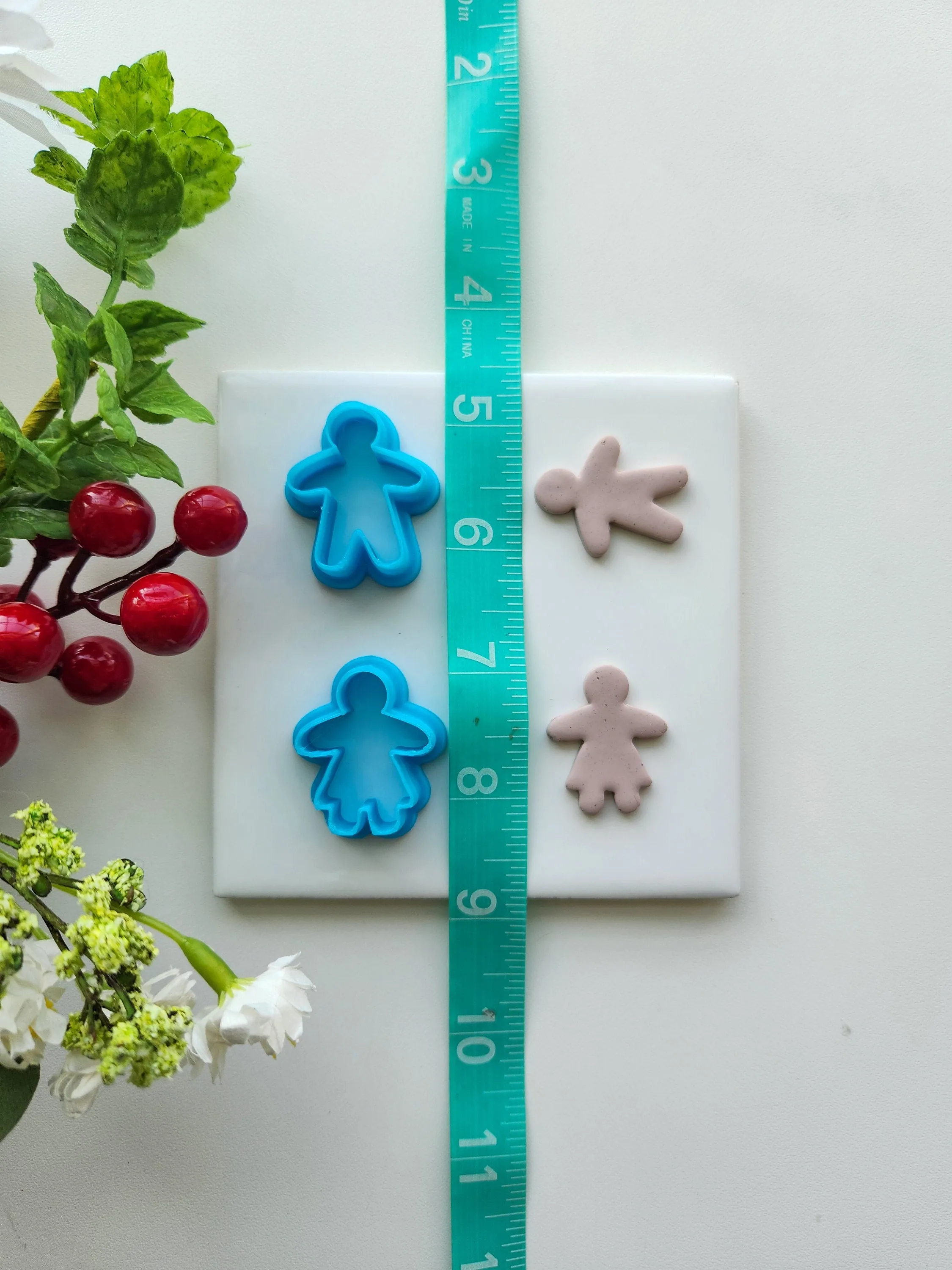 Gingerbread Couple Set | Christmas Polymer Clay Cutter