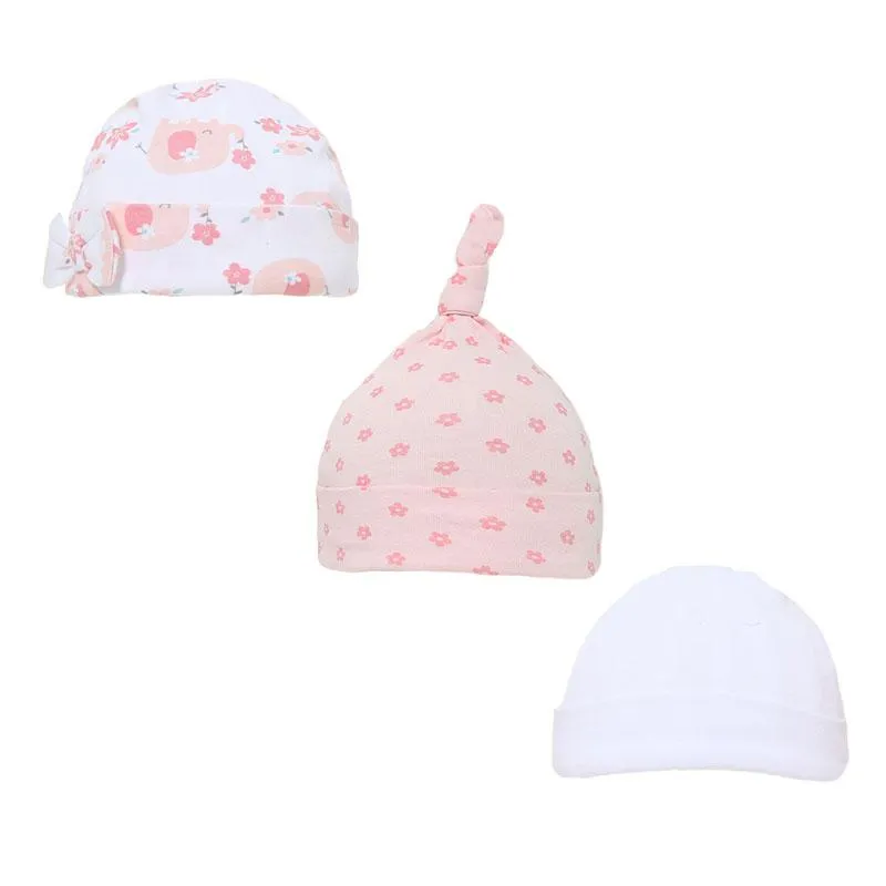 GIRLS 3 PACK ELEPHANT HATS (0-9 MONTHS) H52