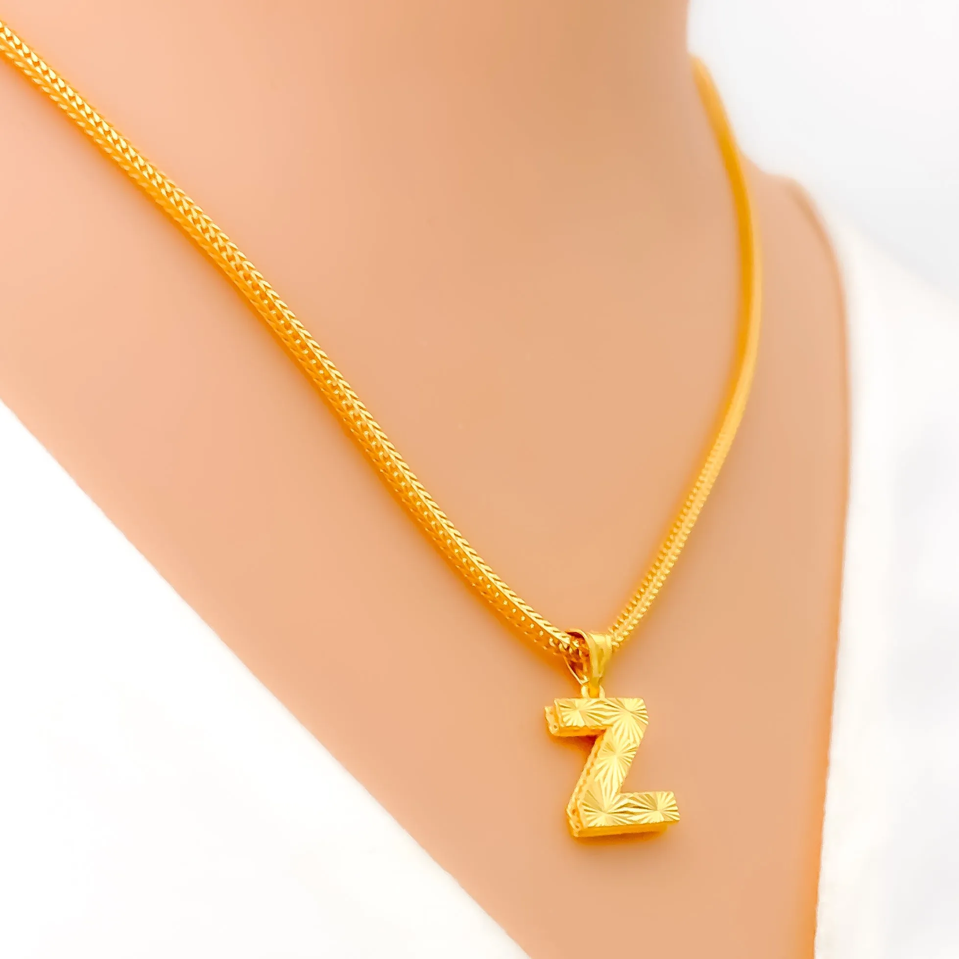 Graceful Decorative 22k Gold Letter Pendant