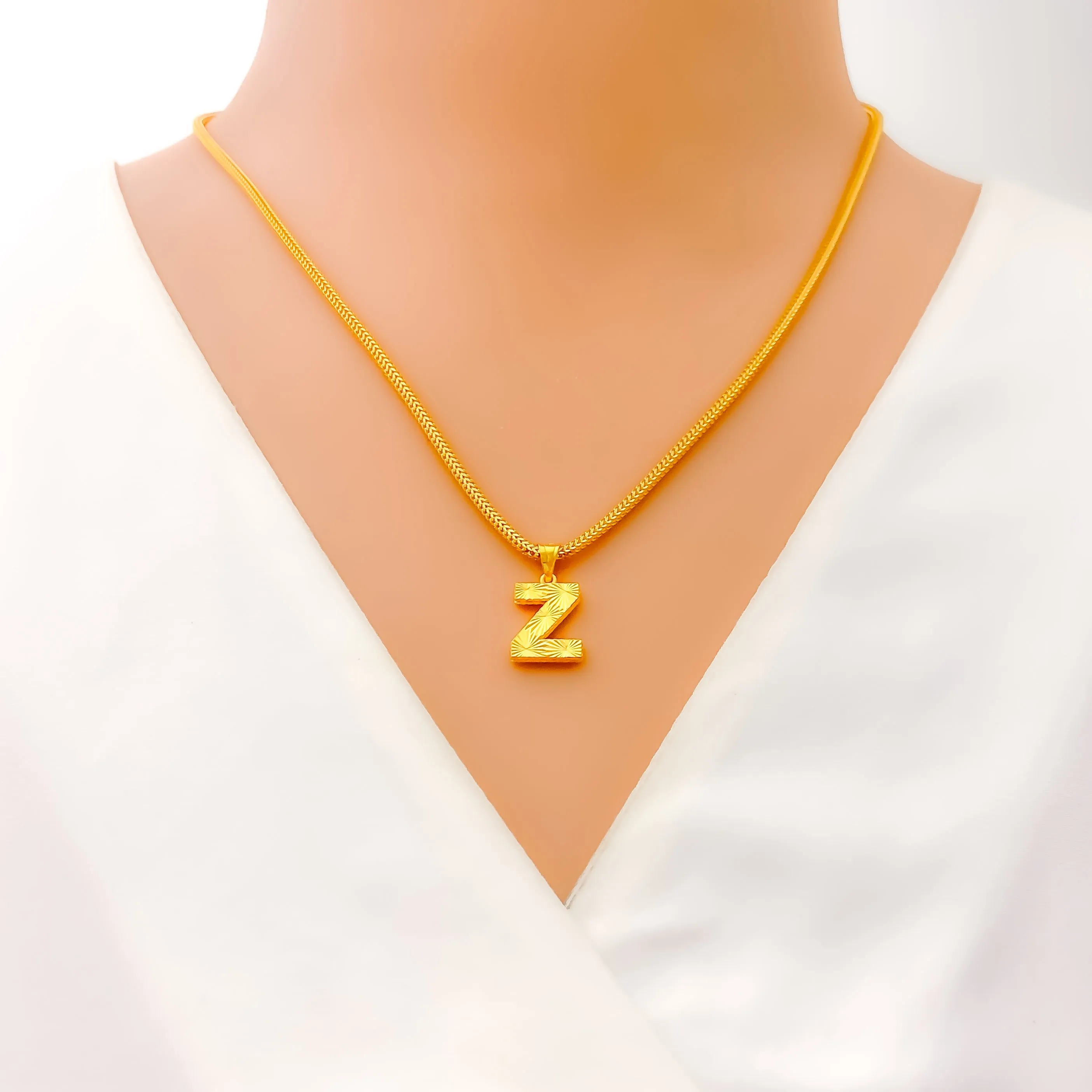 Graceful Decorative 22k Gold Letter Pendant