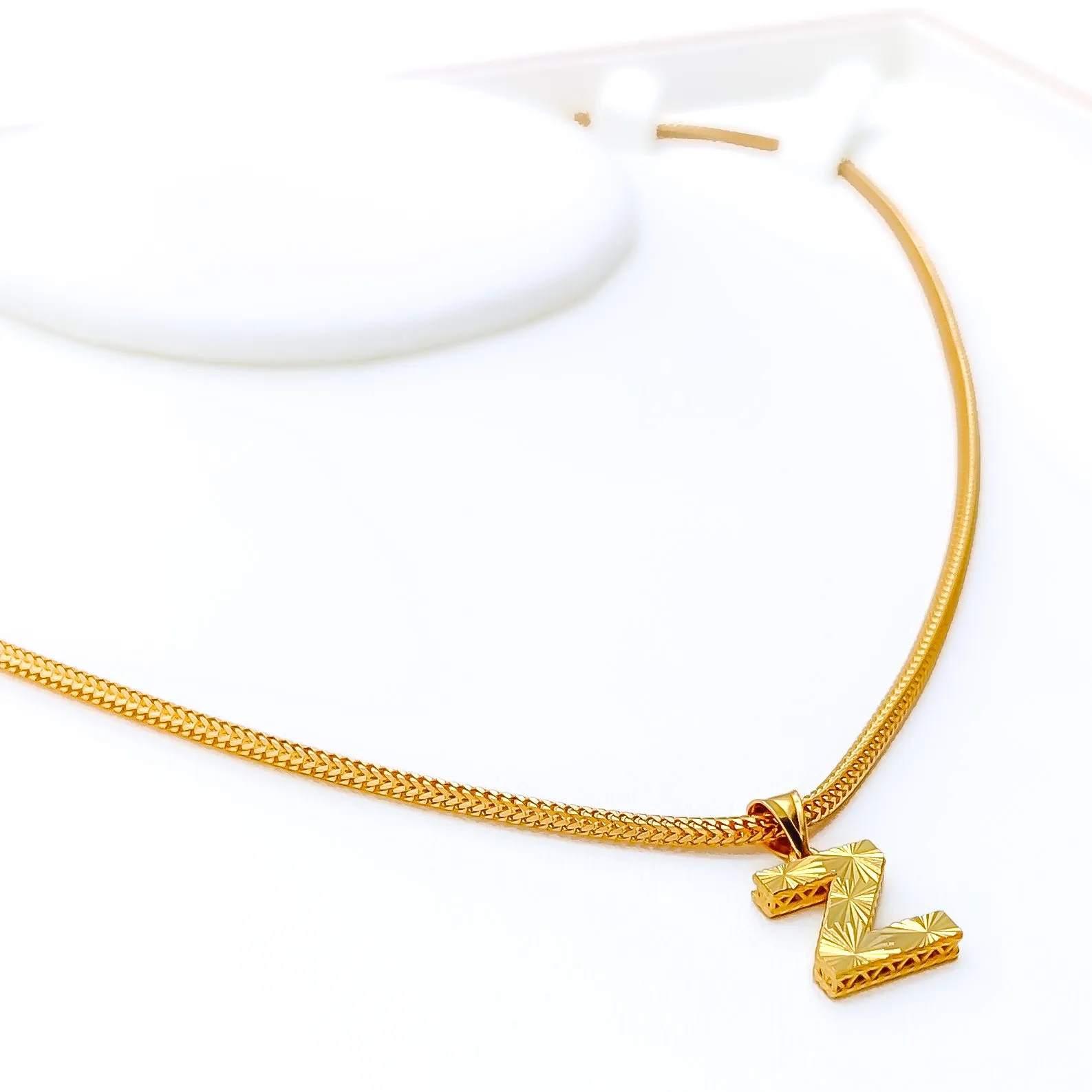 Graceful Decorative 22k Gold Letter Pendant