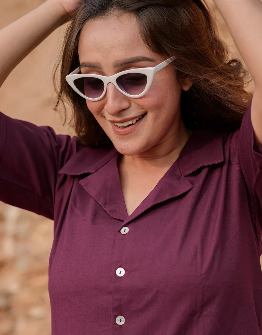 Grape Wine Boxy Shirt