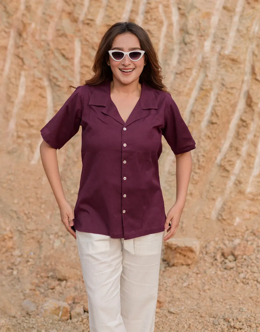 Grape Wine Boxy Shirt