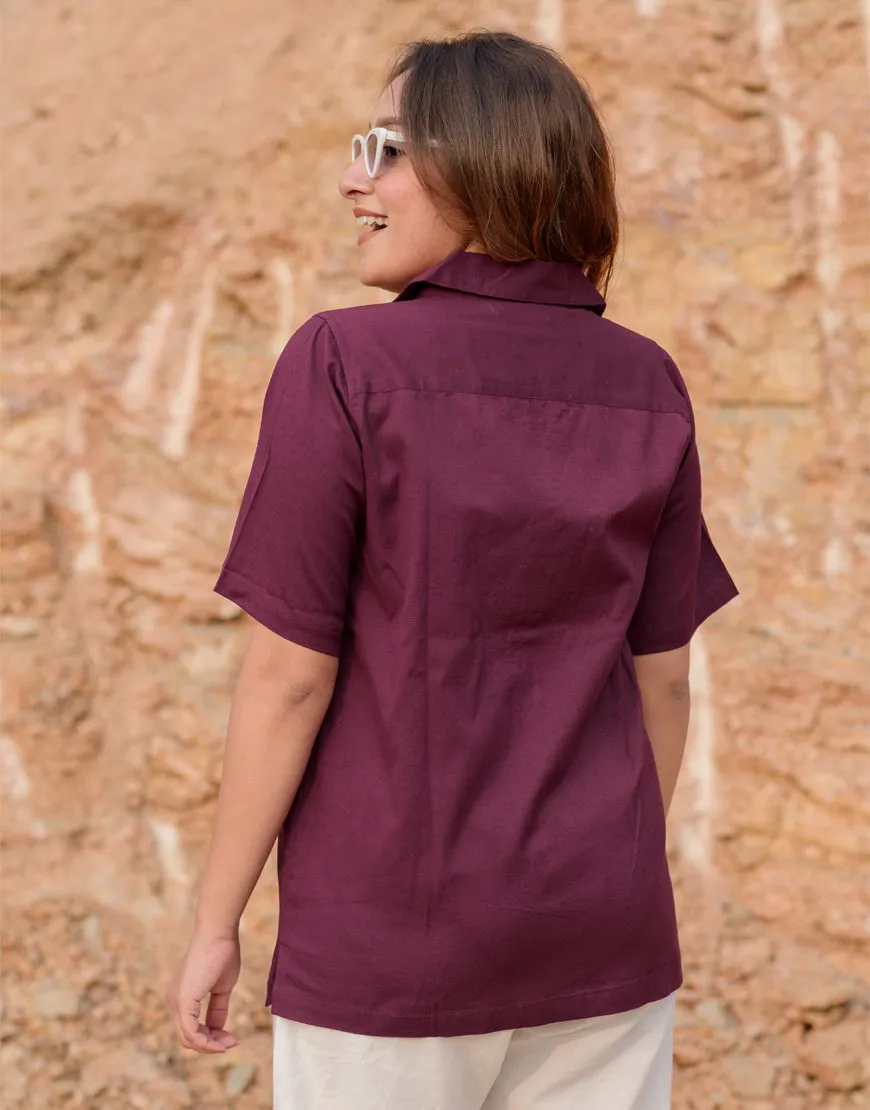 Grape Wine Boxy Shirt