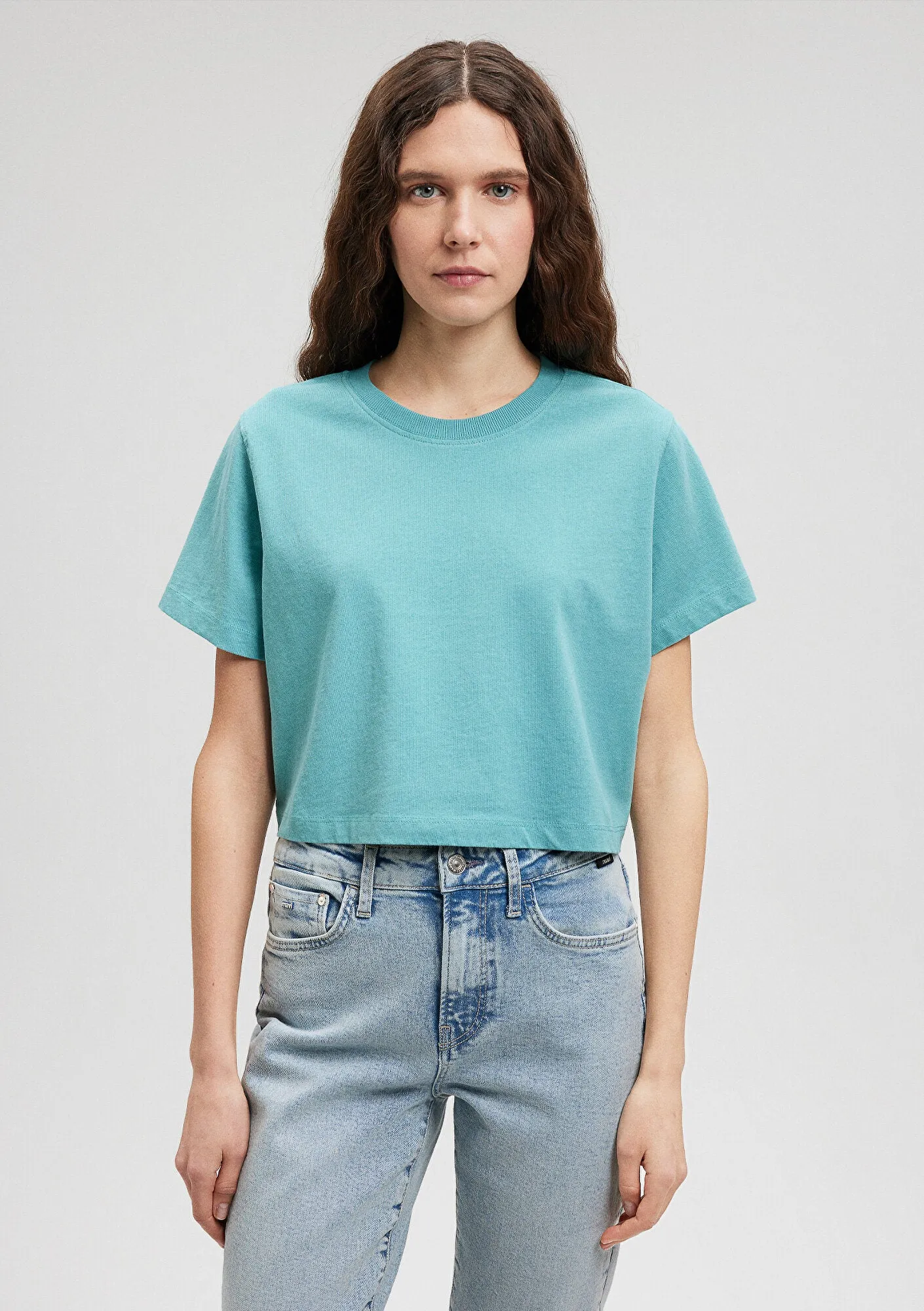 Green Crop Basic T-Shirt