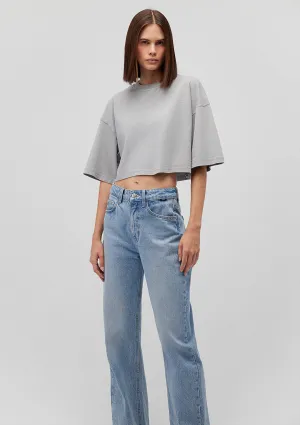 Grey Basic Crop T-Shirt