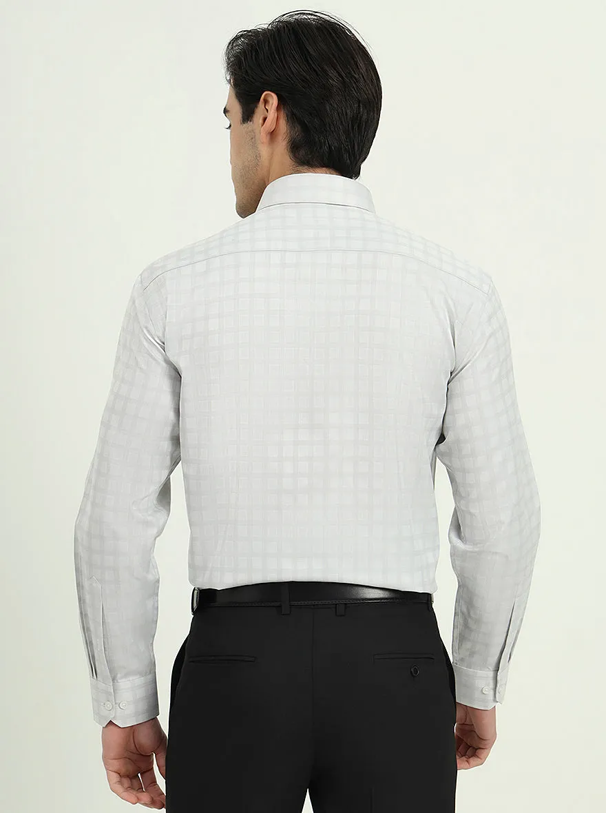 Grey Checked Regular Fit Formal Shirt | Greenfire