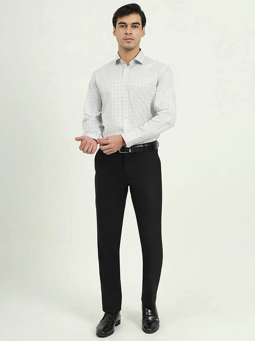 Grey Checked Regular Fit Formal Shirt | Greenfire