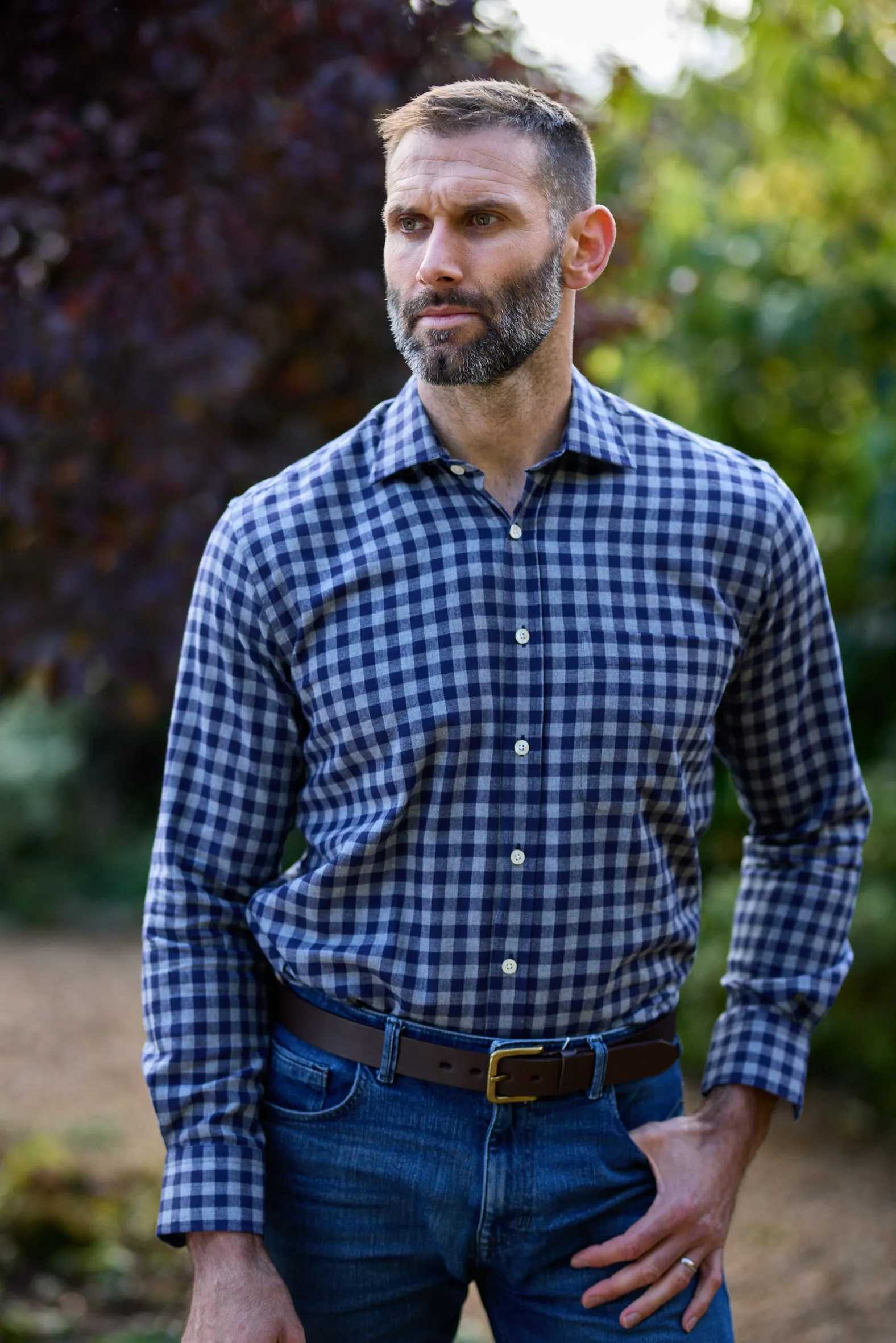 Gun Hill Mens Richmond Shirt - Navy/grey