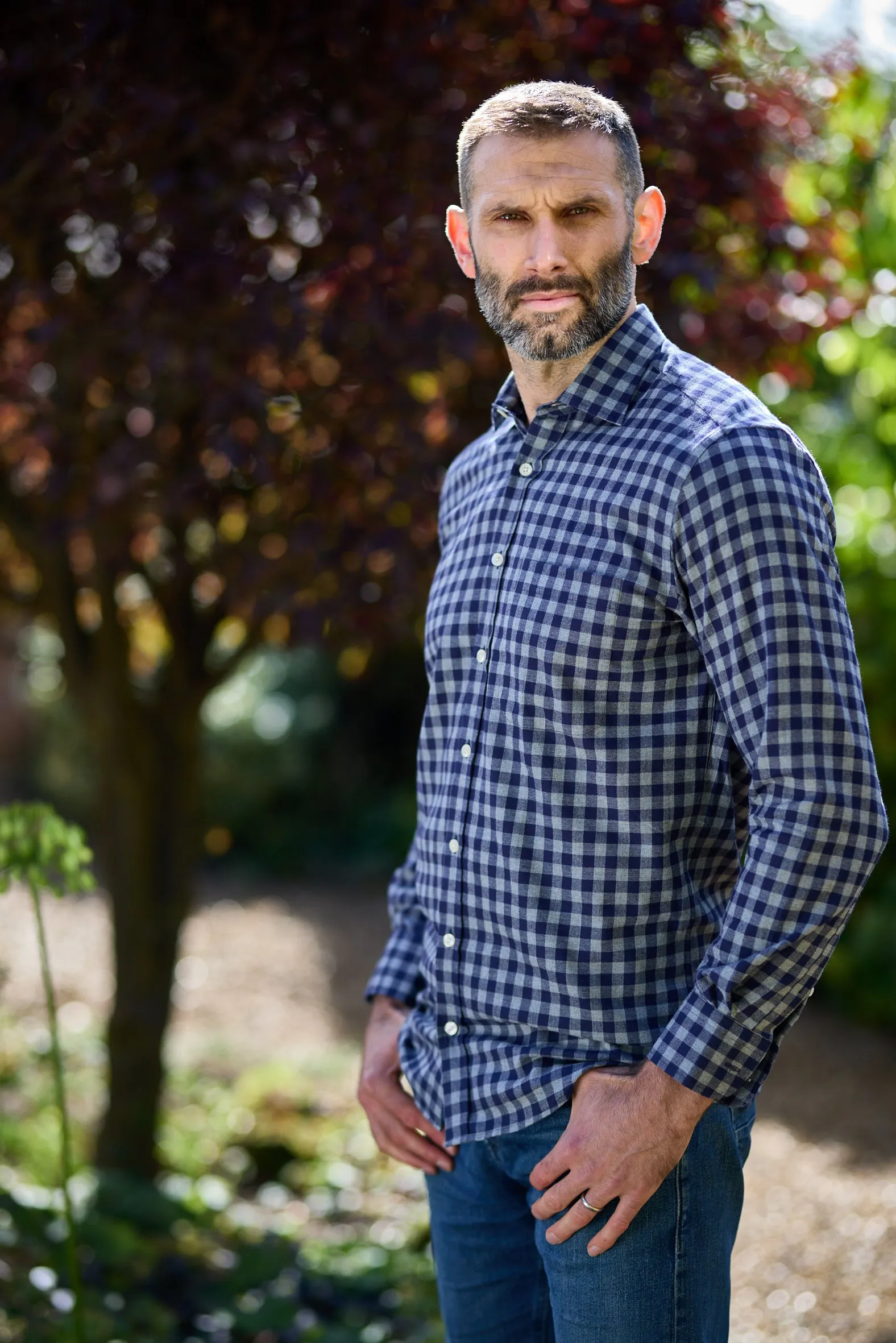Gun Hill Mens Richmond Shirt - Navy/grey