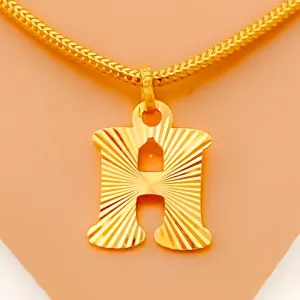 H 22k Gold Letter Pendant