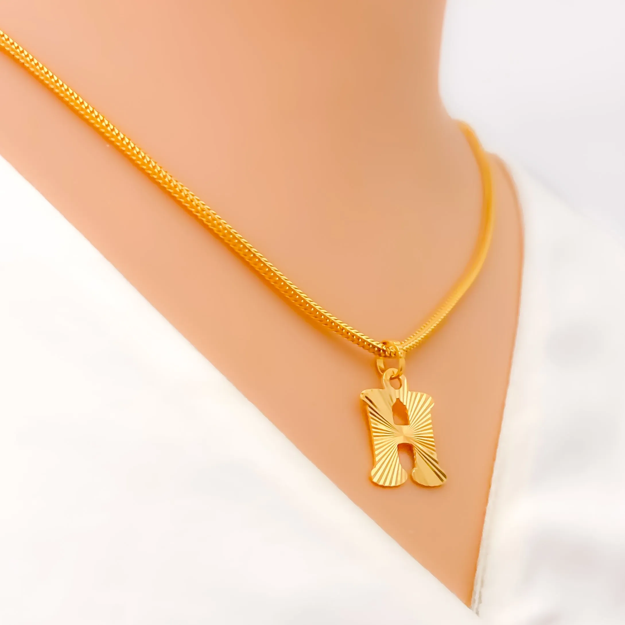 H 22k Gold Letter Pendant