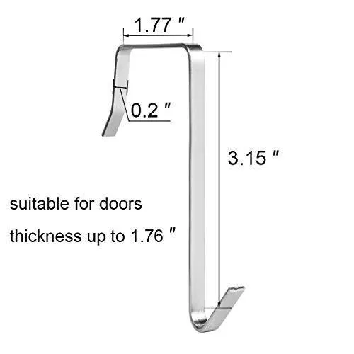 HanLingGG 4 Packs Over the Door Hanger Hook Pocket Chart Hanging Hooks Metal Space Saving Organizer for Coat, Towel, Bag, Robe,Clothes