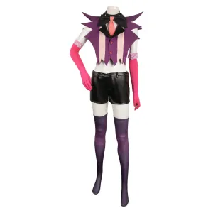 Hazbin Hotel Angel Dust Purple Combat Suit Female Cosplay Costume Outfits Halloween Carnival Suit