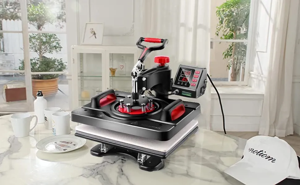 Heat Press Machine, Professional Sublimation Machine, AKEYDIY 8 in 1,  12" X 15" Swing Away Shirt Printing Heat Transfer Digital Industrial-Quality Heat Press Machine for T Shirts Mug Hat Plate