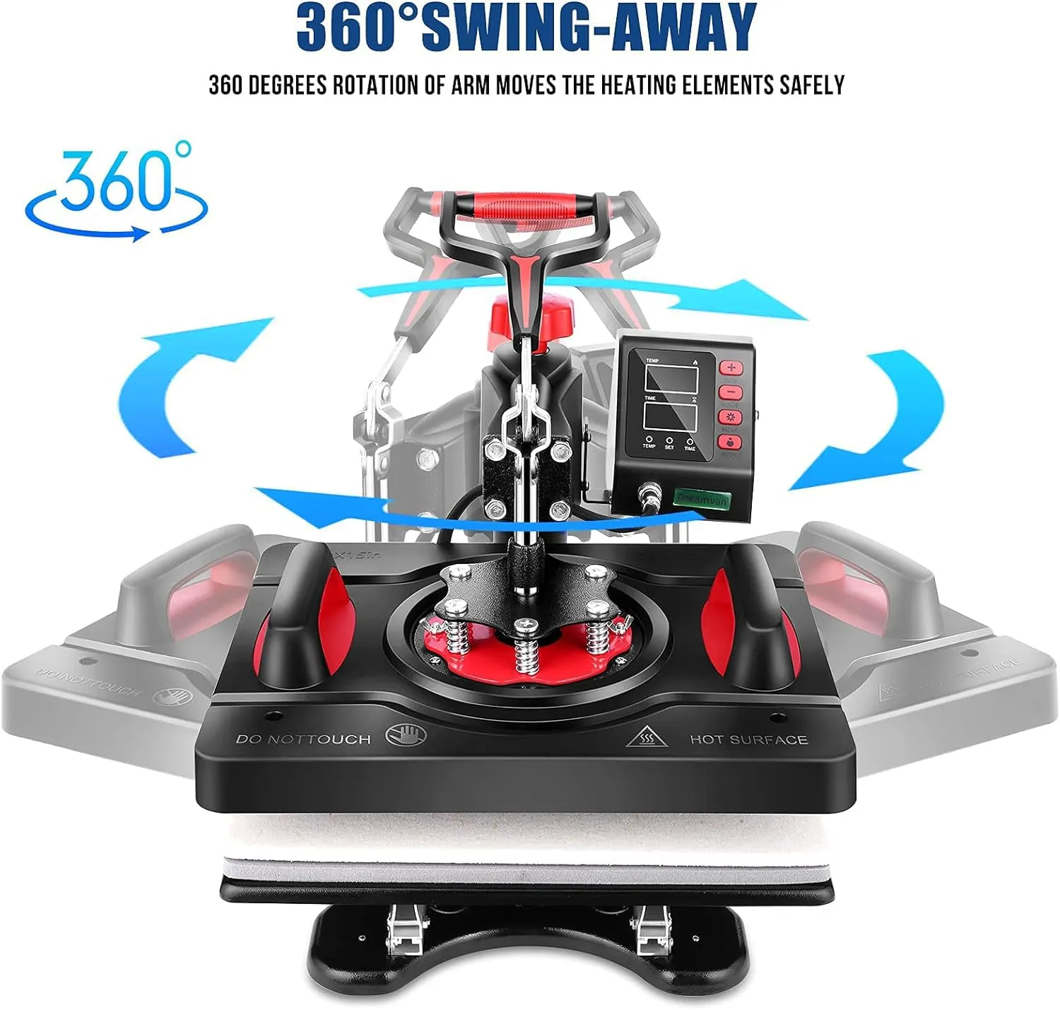 Heat Press Machine, Professional Sublimation Machine, AKEYDIY 8 in 1,  12" X 15" Swing Away Shirt Printing Heat Transfer Digital Industrial-Quality Heat Press Machine for T Shirts Mug Hat Plate