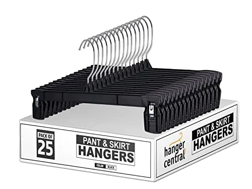 Heavy Duty Plastic Pants and Skirt Hangers, 12 in, 25 Pack R6012B-25
