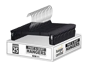 Heavy Duty Plastic Pants and Skirt Hangers, 12 in, 25 Pack R6012B-25