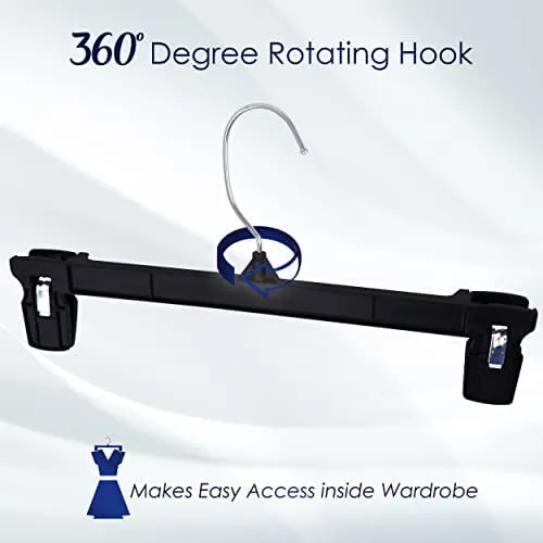 Heavy Duty Plastic Pants and Skirt Hangers, 12 in, 25 Pack R6012B-25