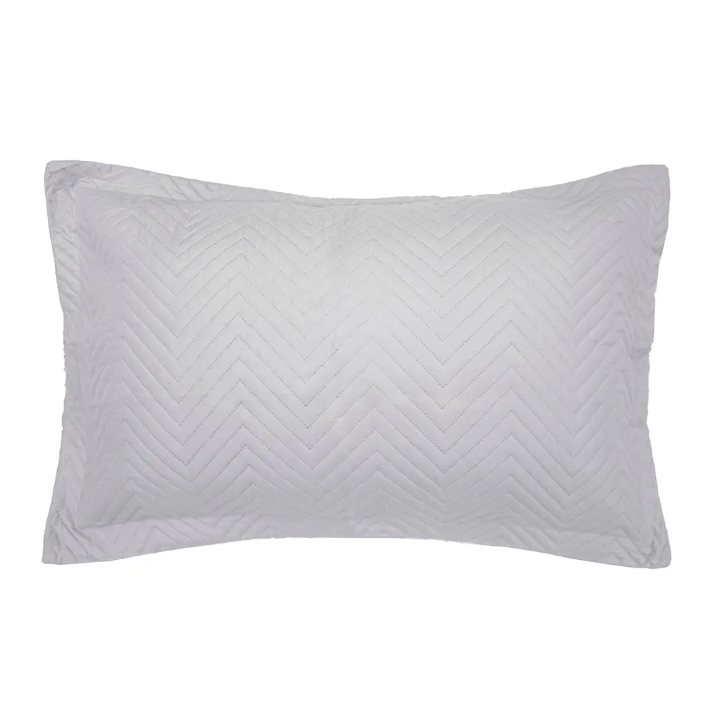 Herringbone Embossed Coverlet Set - Silver