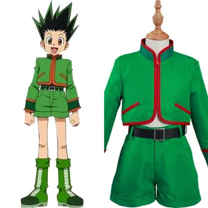 Hunter x Hunter Halloween Carnival Suit Gon Freecss Cosplay Costume Kids Children Top Pants Outfit