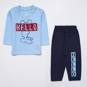 Infant Baba Printed Full Sleeve Suit (Hello)