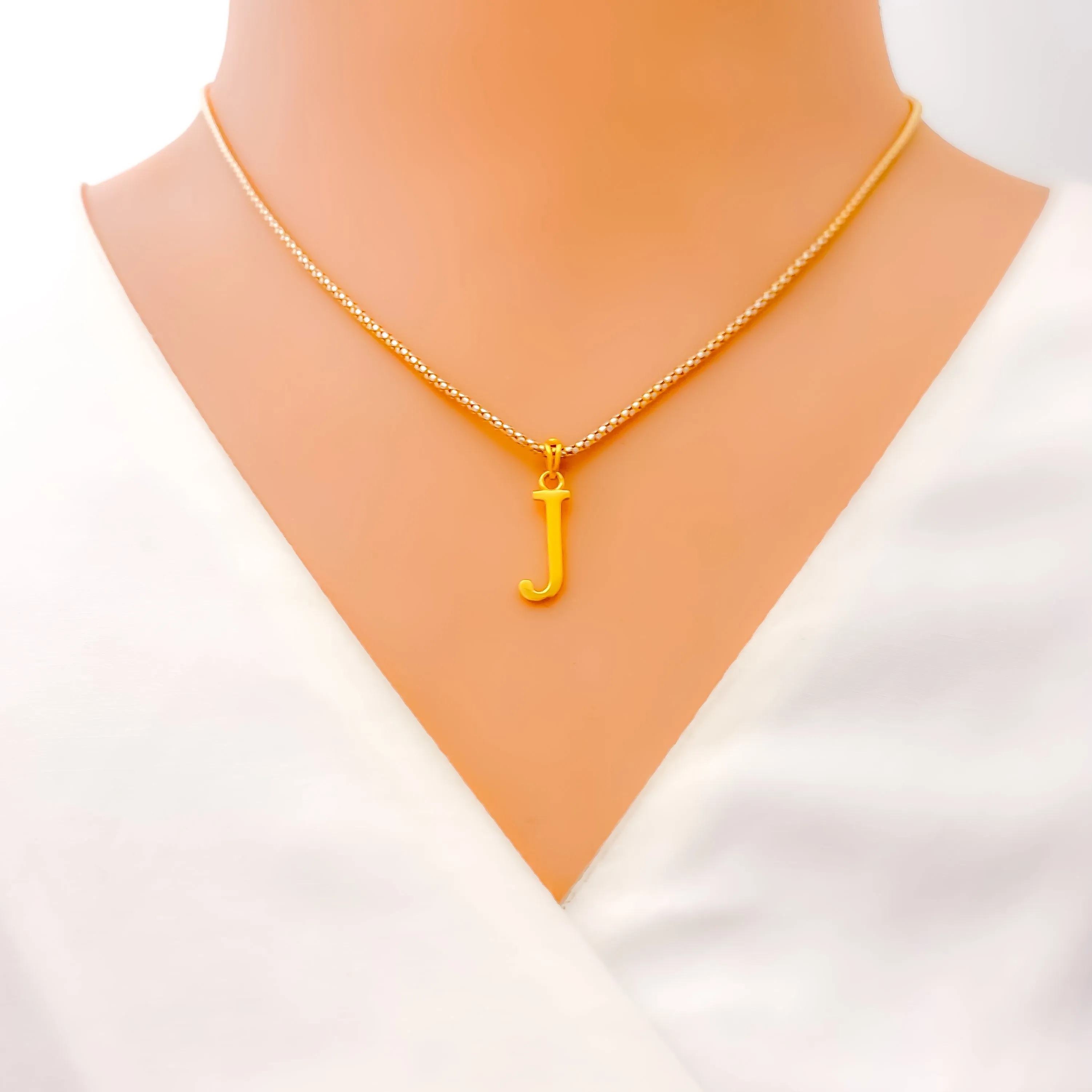 J 22k Gold Letter Pendant