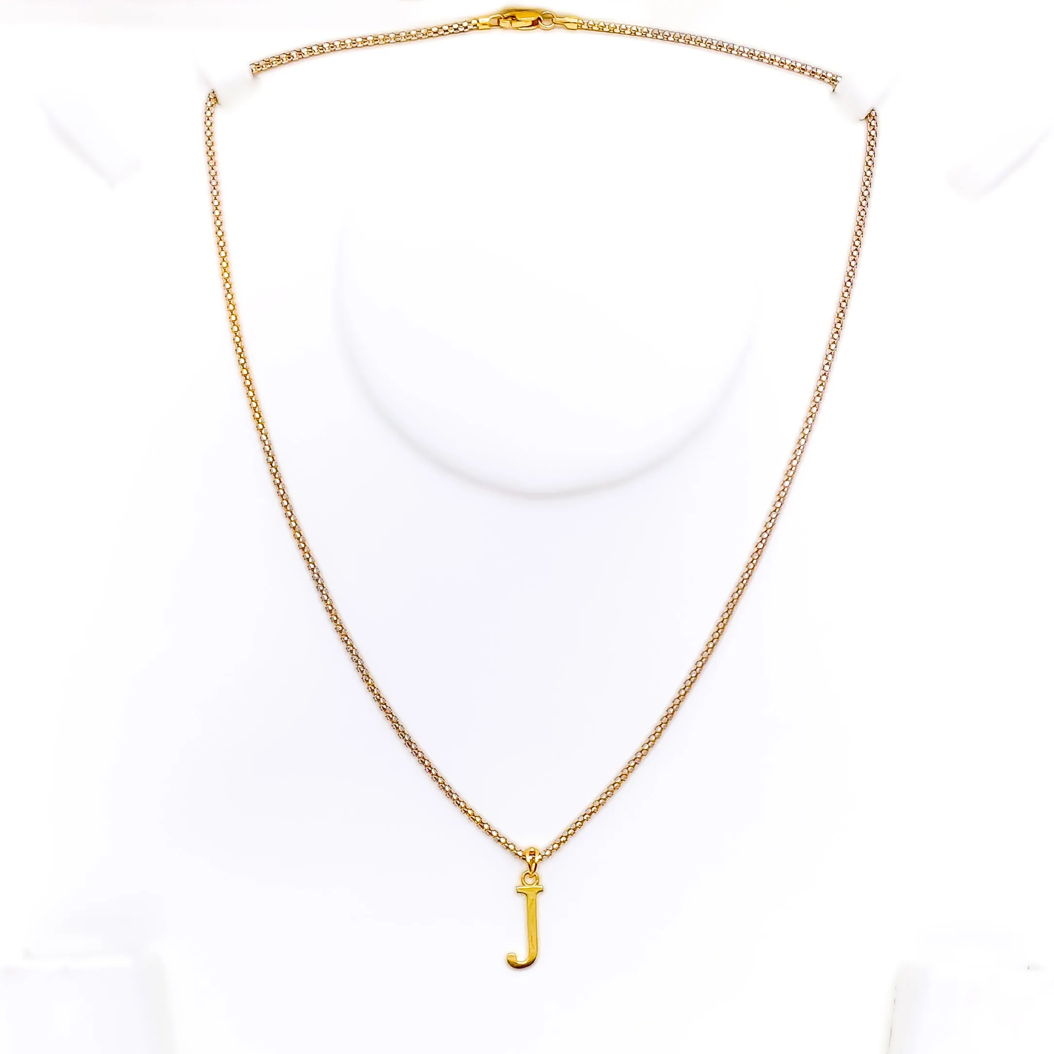 J 22k Gold Letter Pendant