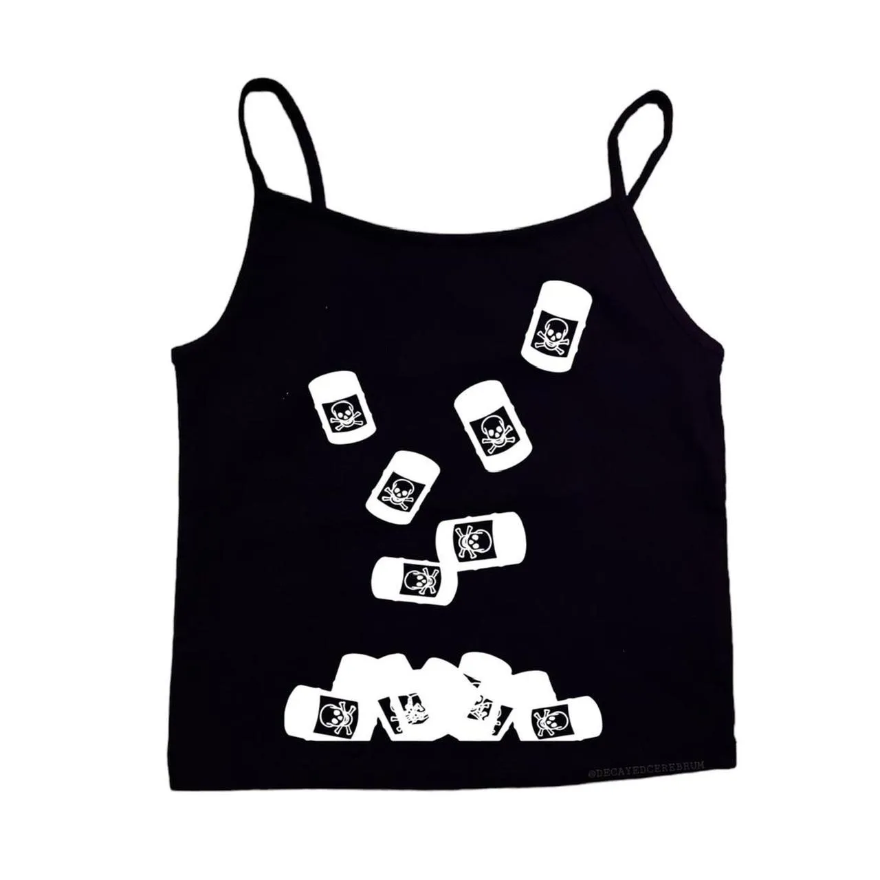 JazzHer Halter tops Skull Print Rock Womant Gothic Club Stree Y2K Punk Sling Retro Hot American Singlet Cool Girl Horror emo Crop Tops