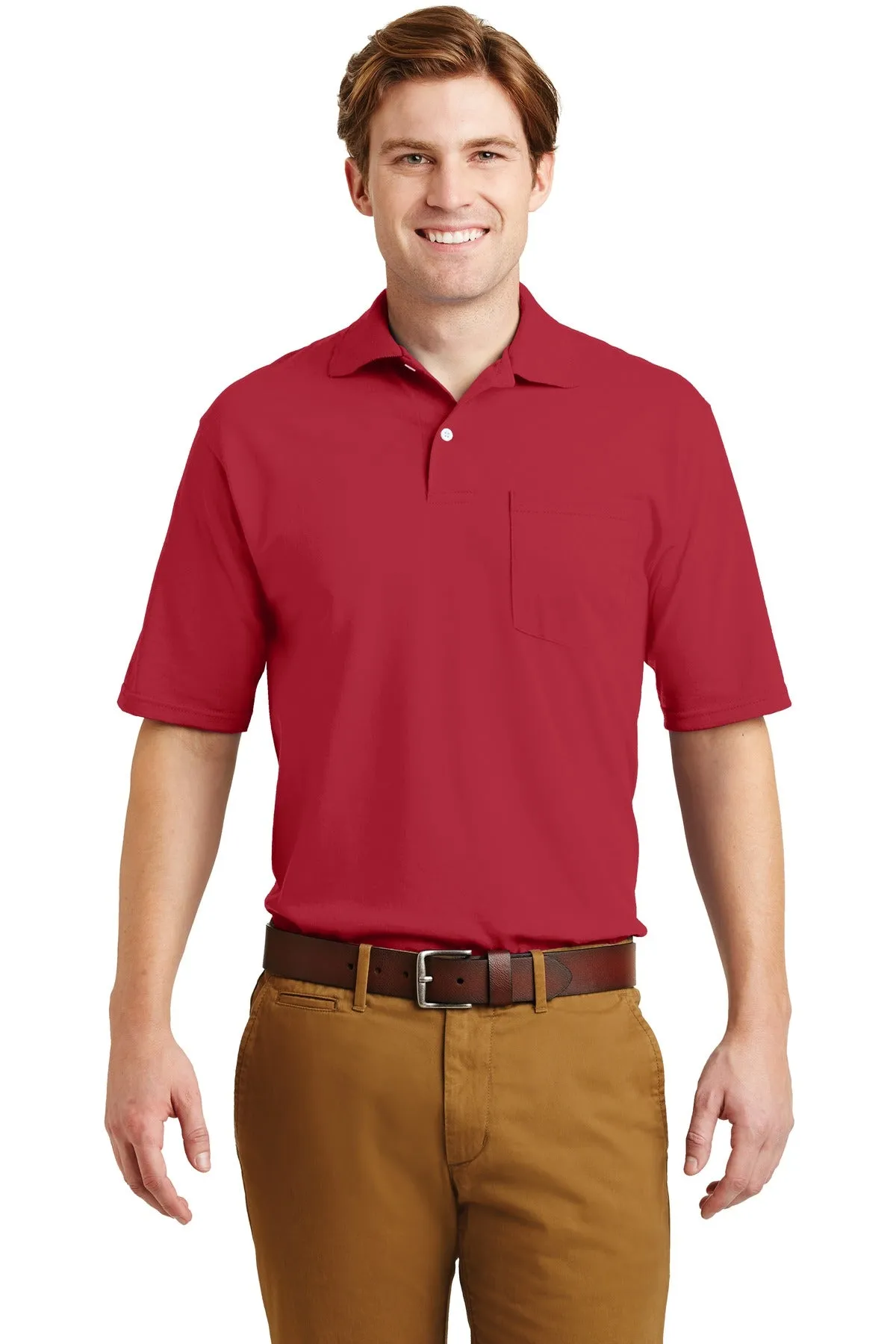 Jerzees Dri-Power Pocket Sport Shirt. 436MP True Red