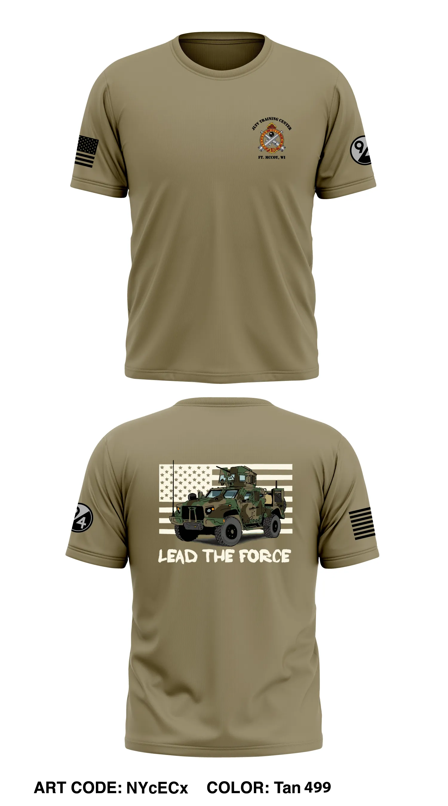 JLTV Training Center  Store 1 Core Men's SS Performance Tee - NYcECx-TAN